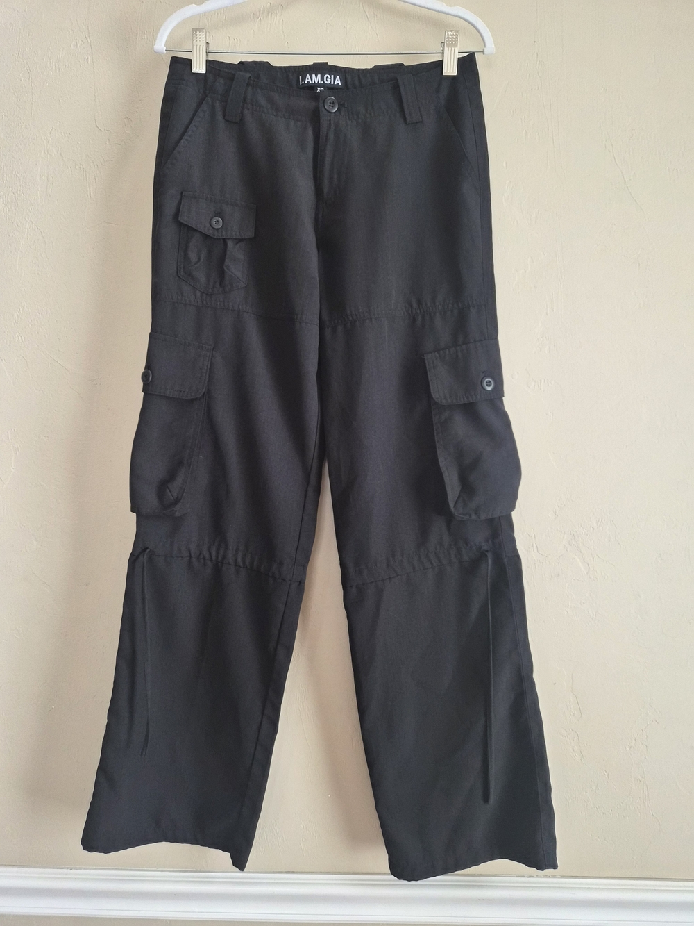 I.AM.GIA Black Wide-Leg Cargo Pants